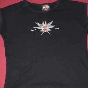 HARLEY-DAVIDSON WOMENS BLACK T-SHIRT